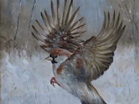 Lodewijk busing (aka c.h.van dijk) - "mus in winterlandschap" - afbeelding 1 van  8