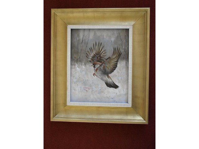 Lodewijk busing (aka c.h.van dijk) - "mus in winterlandschap" - afbeelding 2 van  8