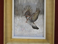 Lodewijk busing (aka c.h.van dijk) - "mus in winterlandschap" - afbeelding 2 van  8