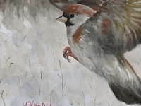 Lodewijk busing (aka c.h.van dijk) - "mus in winterlandschap" - afbeelding 4 van  8