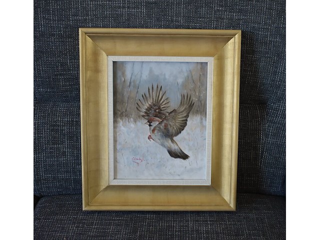 Lodewijk busing (aka c.h.van dijk) - "mus in winterlandschap" - afbeelding 5 van  8