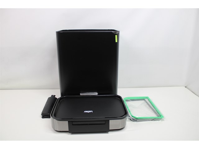 Loftey prullenbak push/touch 2x30l zwart/rvs - afbeelding 1 van  2