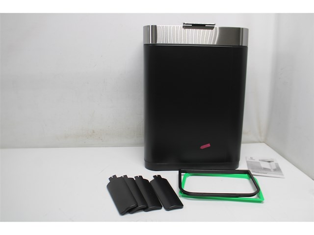 Loftey prullenbak push/touch 2x30l zwart/rvs - afbeelding 1 van  2