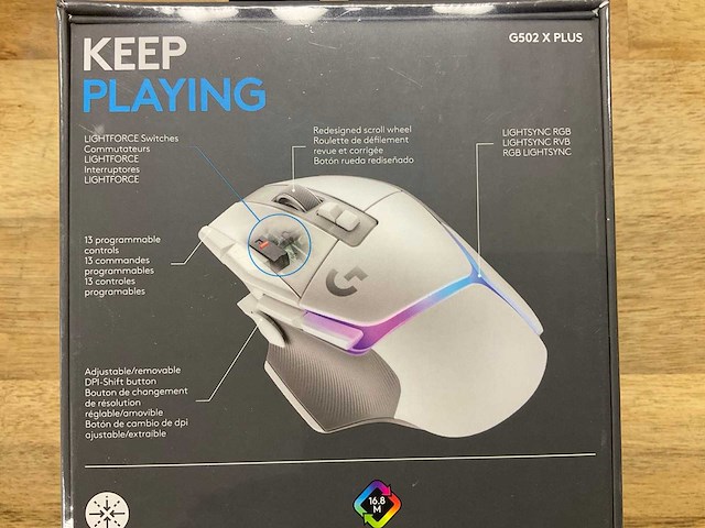 Logitech g502x gaming computermuis - afbeelding 3 van  3