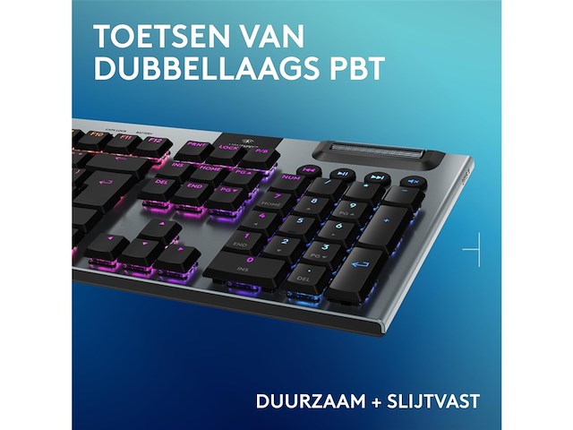 Logitech g915 x lightspeed draadloos gaming toetsenbord qwertz zwart - afbeelding 4 van  5