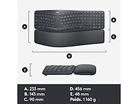 Logitech k860 for business toetsenbord bluetooth azerty grafiet - afbeelding 4 van  5