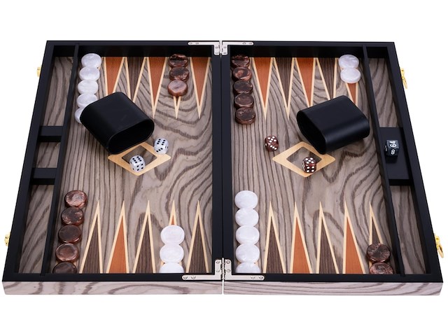 Longfield backgammon 18'' demonic regis wood - afbeelding 1 van  5