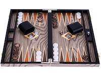Longfield deluxe backgammon 18 grijs met ebbenhout - afbeelding 2 van  4