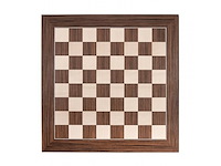 Longfield schaakbord walnoot/ esdoorn ingelegd 50x50 cm - afbeelding 1 van  4