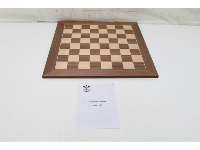 Longfield schaakbord walnoot/ esdoorn ingelegd 50x50 cm - afbeelding 3 van  4