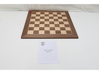 Longfield schaakbord walnoot/ esdoorn ingelegd 50x50 cm - afbeelding 3 van  4