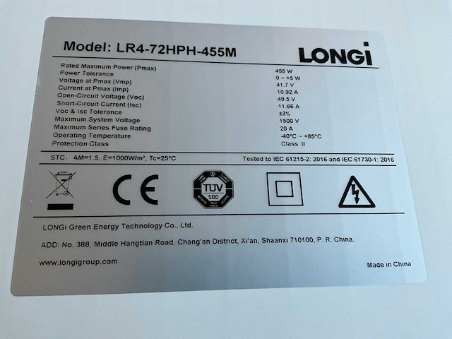Longi 72hph-455m zonnepaneel (13x) - afbeelding 6 van  9