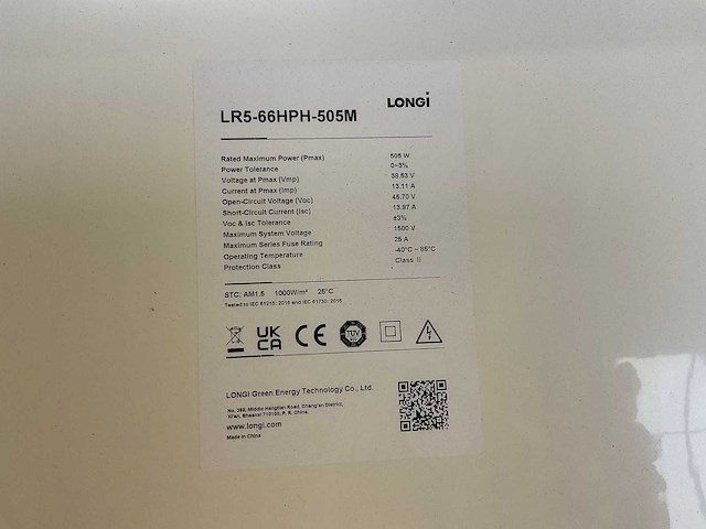 Longi lr5-66hphh-505m zonnepaneel (4x) - afbeelding 4 van  5