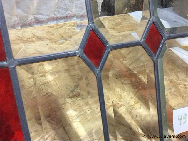 Loodglas 2st ( ongeschonden koperen frame ) - afbeelding 2 van  4