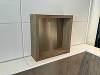 Looox - wooden collection - wandplank met achterplaat geborsteld rvs - afbeelding 2 van  5