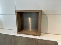 Looox - wooden collection - wandplank met achterplaat geborsteld rvs - afbeelding 3 van  5