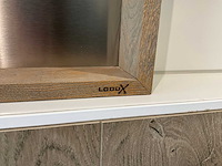 Looox - wooden collection - wandplank met achterplaat geborsteld rvs - afbeelding 5 van  5