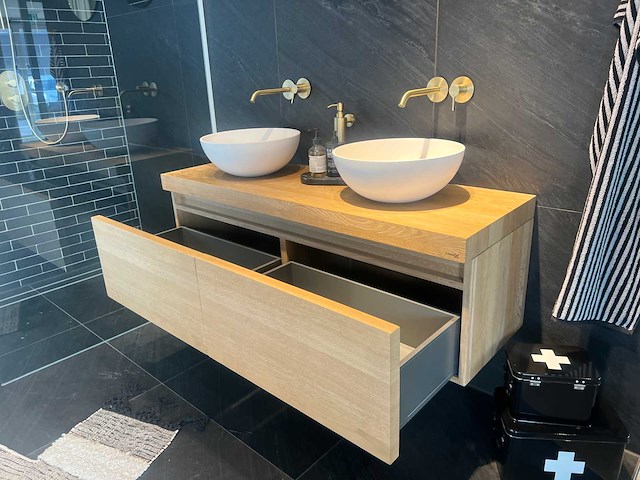 Looox - wooden drawer box - badmeubelset 140 cm - afbeelding 2 van  4