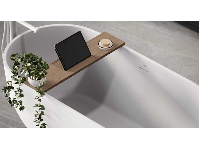 Looox badplank 78cm - rvs / hout (3x) - afbeelding 2 van  3