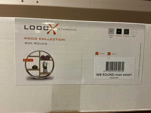 Looox box round ø50cm badkamermeubel - afbeelding 3 van  4