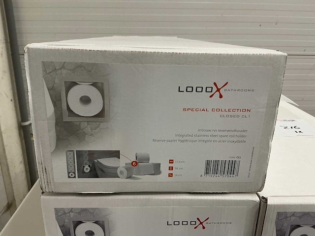 Looox closed cl1 inbouw rvs toiletrolhouder (4x) - afbeelding 3 van  4