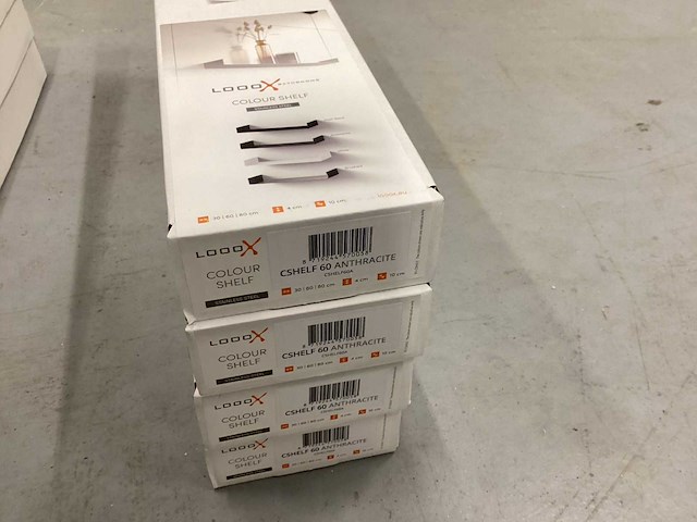 Looox inbouwplank 60cm - rvs antraciet (4x) - afbeelding 1 van  3