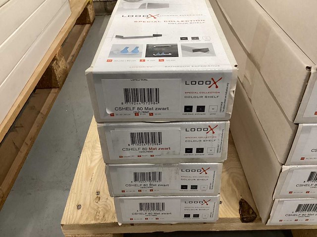 Looox inbouwplank 80cm - rvs mat zwart (4x) - afbeelding 3 van  3