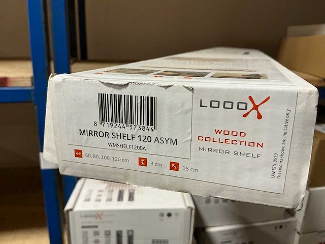 Looox mirror shelf 120cm asymmetrische spiegelplank - afbeelding 3 van  4