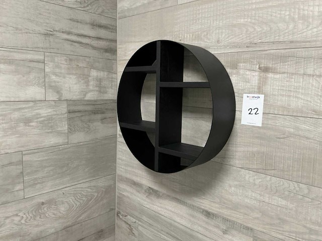 Looox wooden box round 50cm wandrek - afbeelding 2 van  2