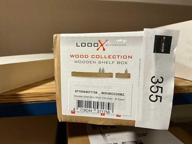 Looox wooden shelf box 30cm - afbeelding 3 van  4