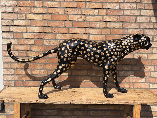 Lopende panter brons 140 cm breed - afbeelding 1 van  3