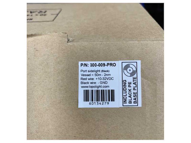 Lopolight port sidelight black red navigation light 2nm - 301-009-pro - afbeelding 5 van  5