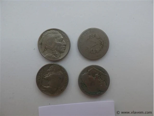 Lot amerikaanse 5 cents indian head en v nickel 1897 - afbeelding 2 van  3