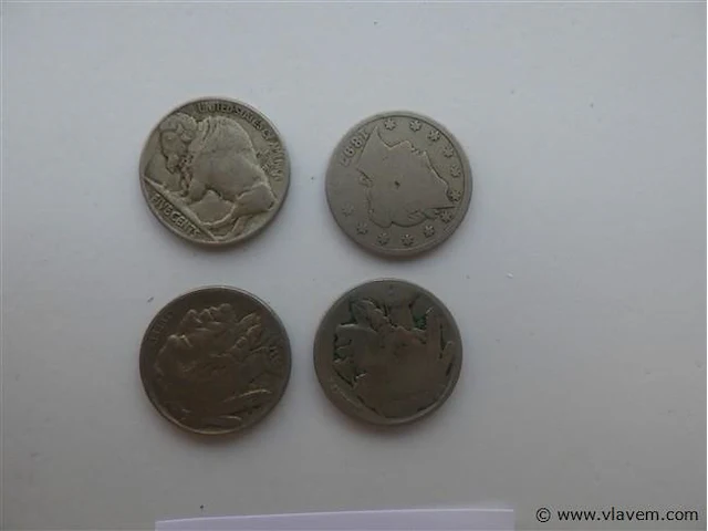 Lot amerikaanse 5 cents indian head en v nickel 1897 - afbeelding 3 van  3