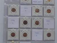 Lot amerikaanse cents in kartonhouders
