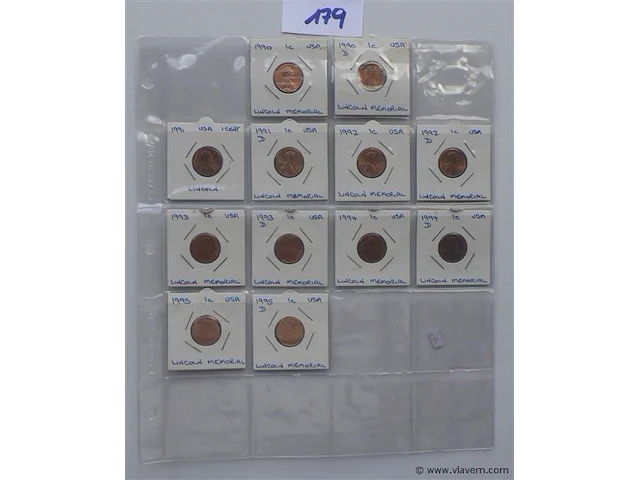 Lot amerikaanse cents in kartonhouders - afbeelding 1 van  3