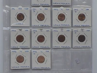 Lot amerikaanse cents in kartonhouders