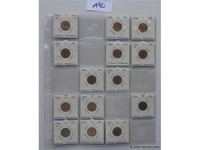 Lot amerikaanse cents in kartonhouders - afbeelding 1 van  3
