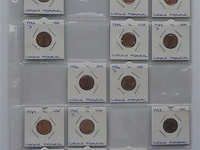 Lot amerikaanse cents in kartonhouders