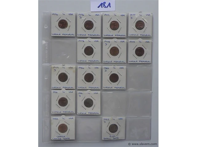 Lot amerikaanse cents in kartonhouders - afbeelding 1 van  4