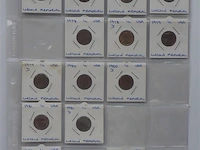 Lot amerikaanse cents in kartonhouders