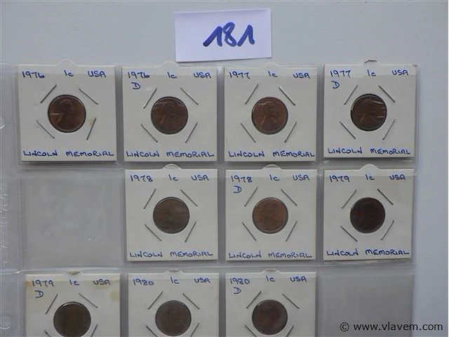 Lot amerikaanse cents in kartonhouders - afbeelding 2 van  4