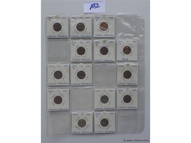 Lot amerikaanse cents in kartonhouders - afbeelding 1 van  4
