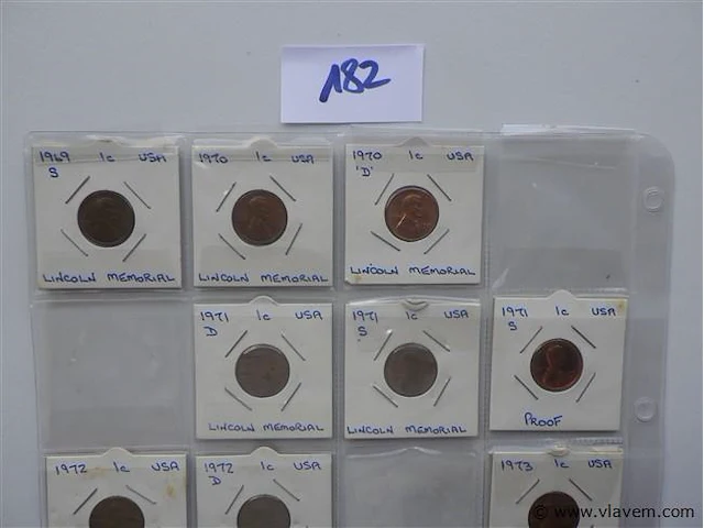 Lot amerikaanse cents in kartonhouders - afbeelding 2 van  4