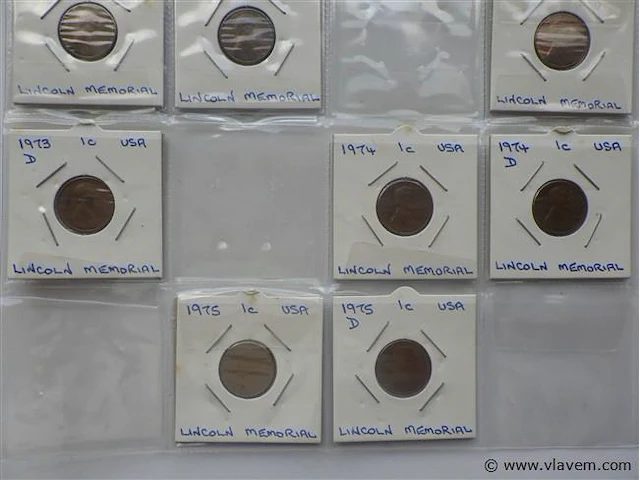 Lot amerikaanse cents in kartonhouders - afbeelding 4 van  4