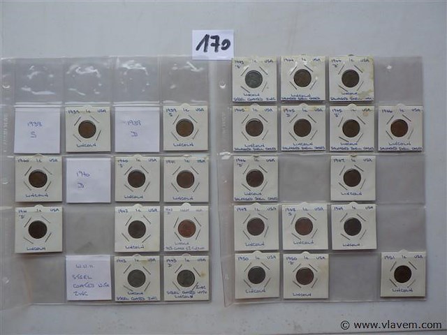 Lot amerikaanse munten one cents lincoln - afbeelding 2 van  6