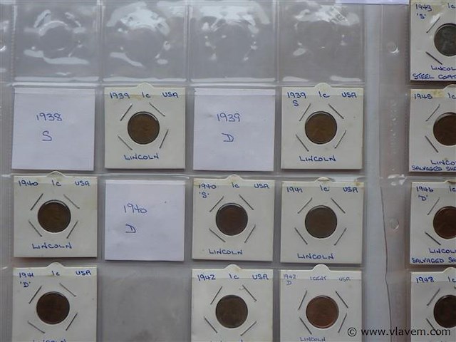 Lot amerikaanse munten one cents lincoln - afbeelding 3 van  6
