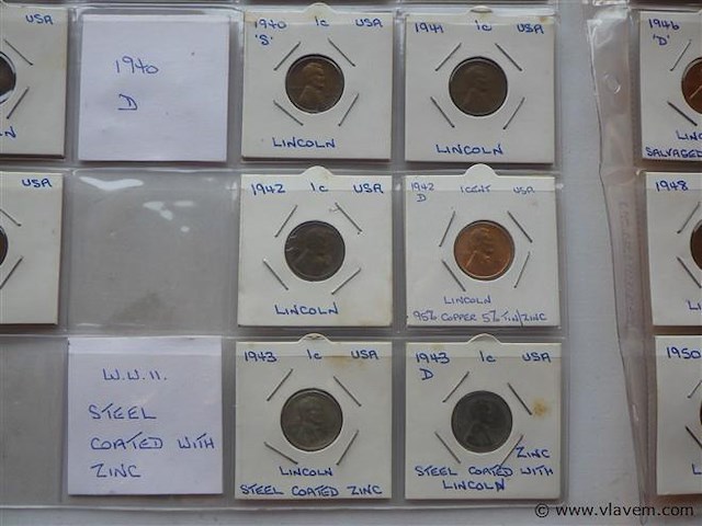 Lot amerikaanse munten one cents lincoln - afbeelding 4 van  6