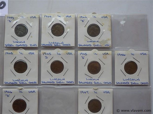 Lot amerikaanse munten one cents lincoln - afbeelding 5 van  6