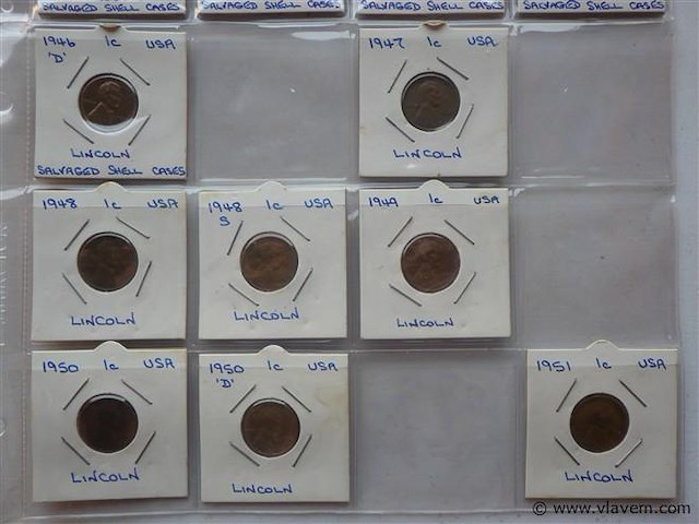 Lot amerikaanse munten one cents lincoln - afbeelding 6 van  6